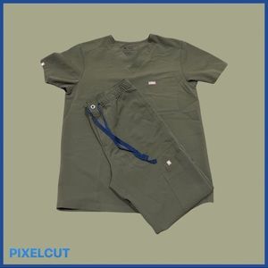 Figs Mens Small Moss Green Scrub set